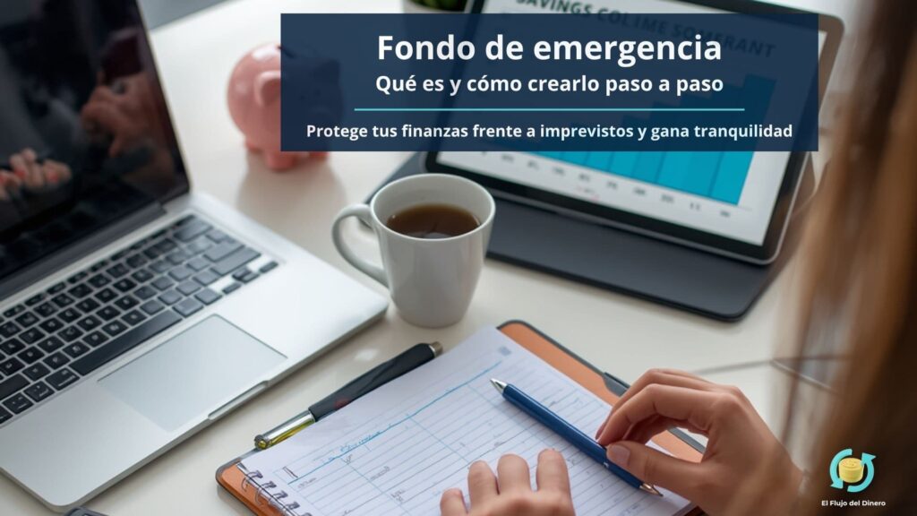 Fondo de emergencia: persona planificando ahorros y organizando sus finanzas personales para afrontar imprevistos.