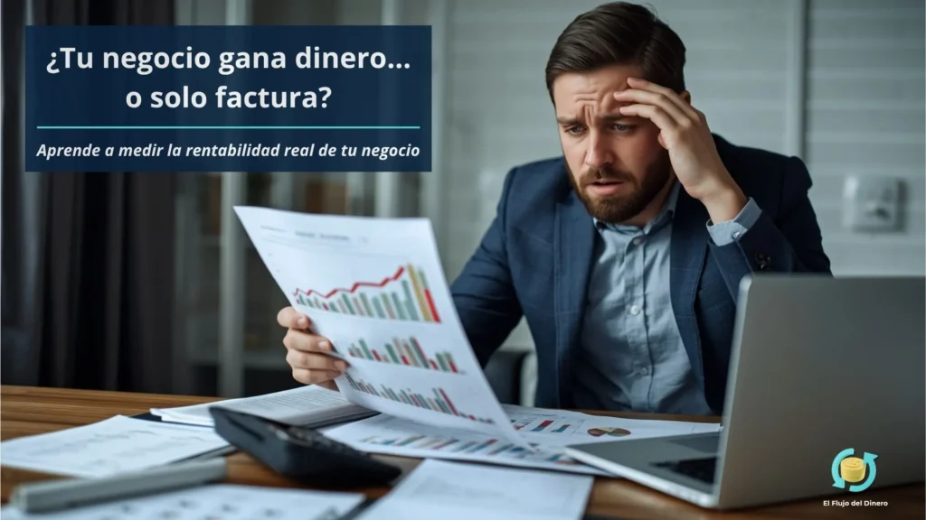 Rentabilidad negocio autónomo revisando gráficos financieros